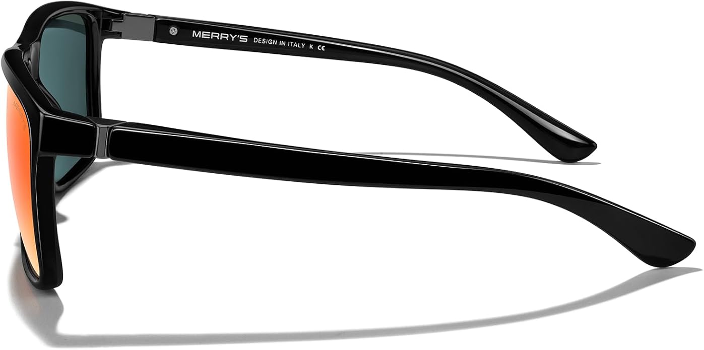 MERRY'S Rectangular Polarized Sports Sunglasses for Men Women Cycling Driving Fishing UV400 Protection S8225
