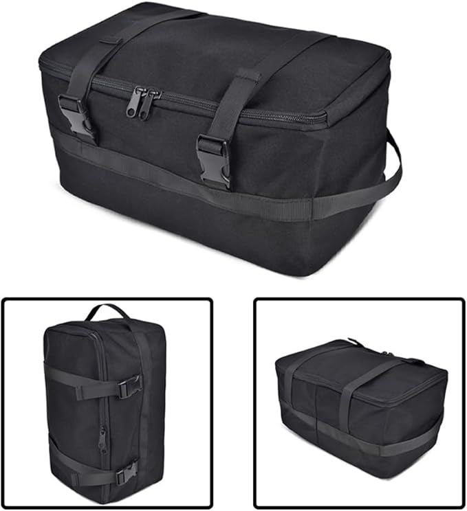 DONGKER Fishing Storage Bag,Dual Zipper Tactical Travel Organizer Bag with Internal Mesh Pockets for Fishing Camping Travel