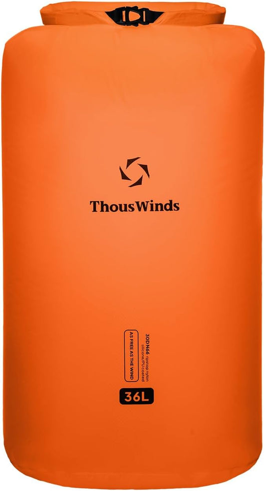 Thous Winds Heavy Duty Waterproof Dry Bag, 36L Lightweight Roll Top Dry Storage for Travel, Camping, Hiking, Kayaking, Fishin