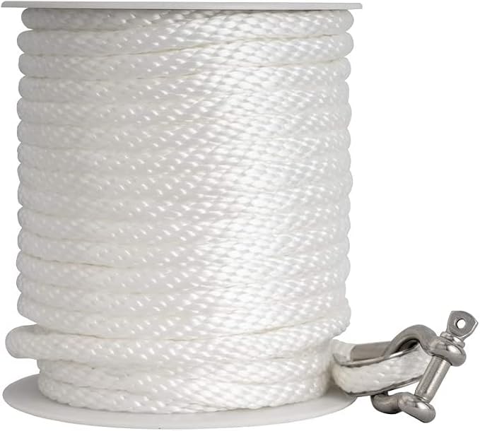 Young Marine Anchor line Anchor Rope Solid Braided Multifilament Polypropylene 3/8'' x50