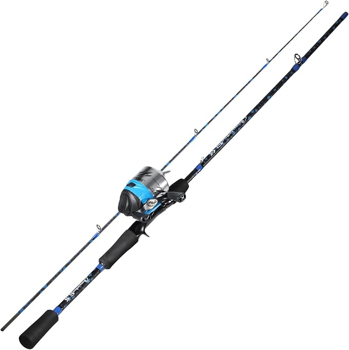 Sougayilang Spincast Fishing Rod and Reel Combo - 2-Piece Lightweight & Portable Casting Rod with Easy-to-Use Spincast Reel for Beginners, Youth, Freshwater Fishing
