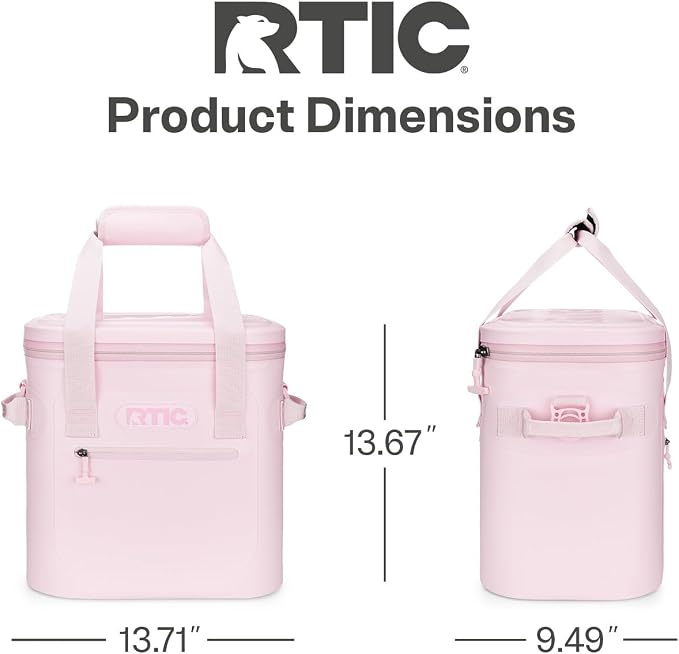RTIC Ultra-Tough Soft Cooler 20 Can, Insulated Bag Portable Ice Chest Box for Lunch, Beach, Drink, Beverage, Travel, Camping, Picnic, Car, Trips, Floating Cooler Leak-Proof with Zipper