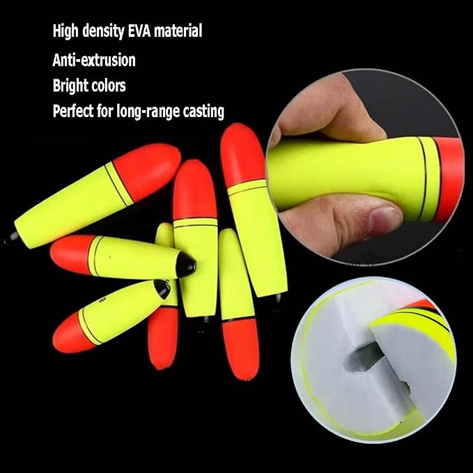 6 pcs Slip Bobbers Floats EVA-Slider-Bobbers Slip Corks Catfish Bobbers Assortment EVA Foam 80g, 50g, 30g,15g