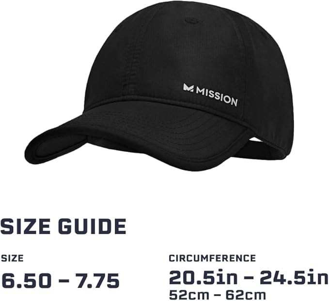 MISSION Cooling Performance Hat, Unstructured Low-Profile Adjustable Fit - UPF 50 - for Running, Workouts & Outdoors