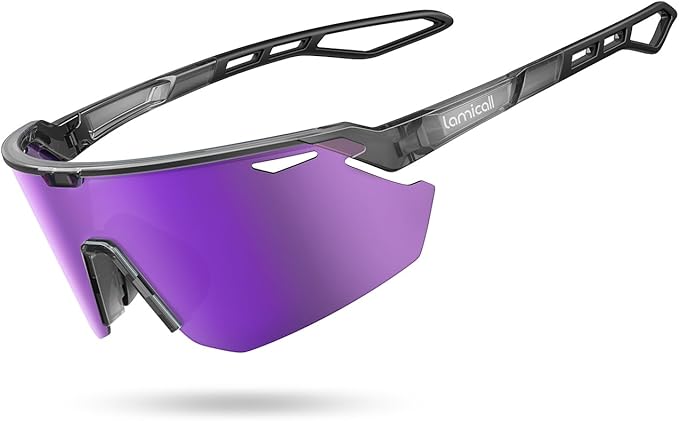Lamicall 24g Polarized Sports Sunglasses for Men Women - UV400 Protection Sun Glasses for Baseball Running Cycling Fishing