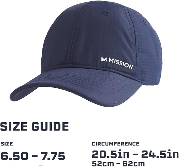 MISSION Cooling Performance Hat, Unstructured Low-Profile Adjustable Fit - UPF 50 - for Running, Workouts & Outdoors