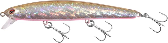 LITTMA California Surf Fishing Lures Saltwater Jerkbait Crankbait Surf Minnow 110/125 - Metallic Sardine Super Glow & Pearl Pink Belly Glow Lures for Halibut & Striper Fishing