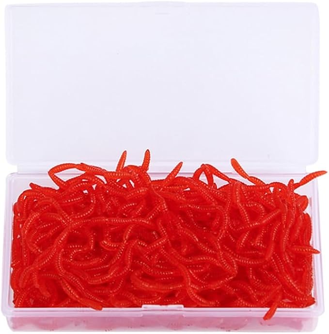 200pcs Soft Artificial Lure Earthworm Baits Fishing Lure Earthworm Bloodworm Baits Fishing Accessory