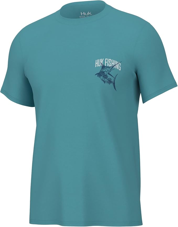 HUK Mens Performance Fishing Logo Tee, Short Sleeve T-Shirt for Men