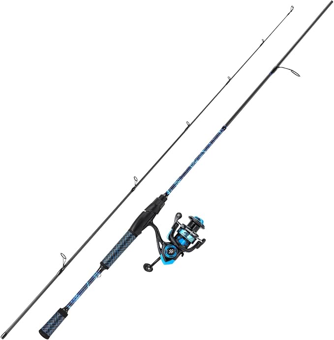 Sougayilang Spinning Combo – 5.2:1 Gear Ratio, 11+1 Bearings, IM7 Graphite 2-Piece Rod, 6'/7' M Power, Stainless Steel Guides for Bass, Walleye, Trout