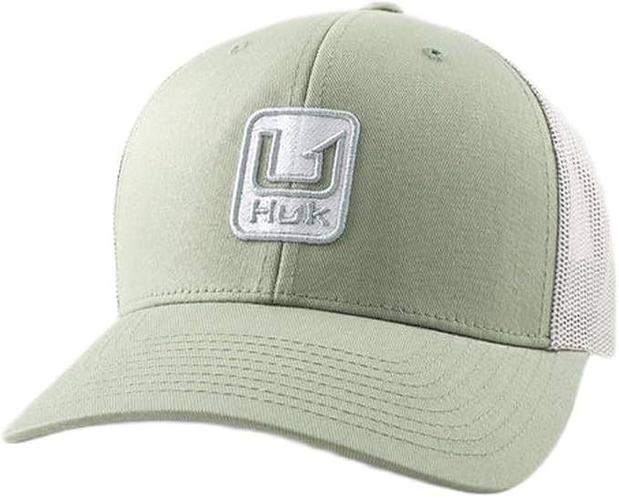 HUK Men's Trucker Hat, Anti-Glare Snapback Fishing Hat for Men