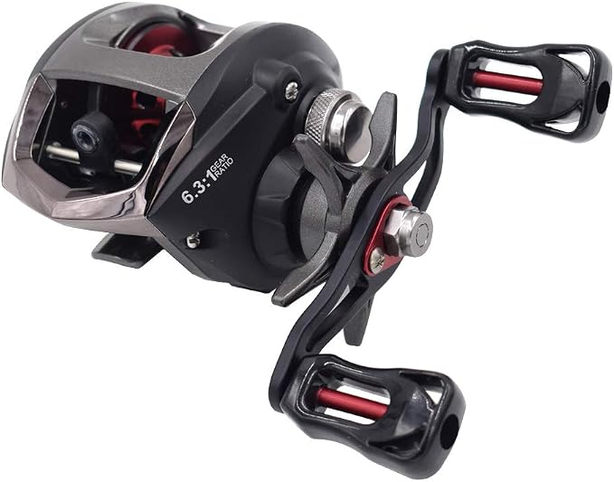Diwa Baitcasting Fishing Reels Saltwater Freshwater Spincasting Reels Carbon Fiber Drag 18 LBS 12 + 1 Shielded Stainless Steel Ball Bearings Baitcasters Spool Sport Baitcast Reel