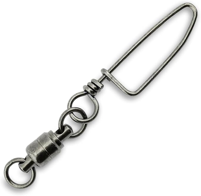AFW Solid Brass Ball Bearing Snap Swivels with Welded Rings - Black Finish, Up to 450 lb Test Capacity, Patented Bullet Shaped Head for Reduced Water Resistance, Fluid Rotation