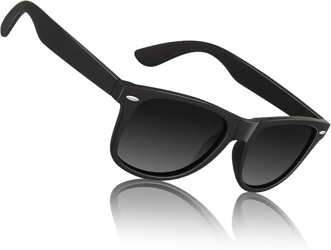 Sunier Polarized Sunglasses for Men and Women, Retro Square Matte Finish UV400 Protection Shades for Driving, Fishing
