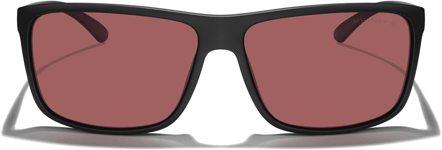 MERRY'S Rectangular Polarized Sports Sunglasses for Men Women Cycling Driving Fishing UV400 Protection S8225