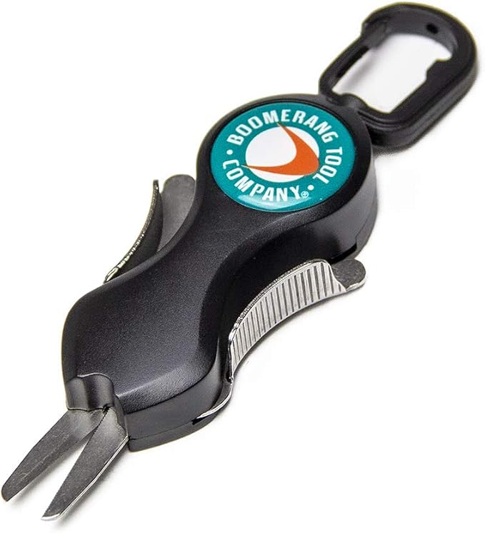 Boomerang Tool Company SNIP Fishing Line Cutters with Retractable Tether and Stainless Steel Blades that Cut Braid, Mono and Fluoro Lines Clean and Smooth!