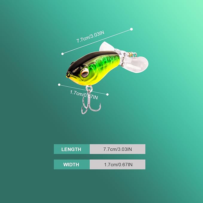FONMANG Top Water Fishing Lures, 3-Pcs Topwater Lures for Bass Walleye Pike, 2025 New Wasp Crawl Bait for Freshwater and Saltwater