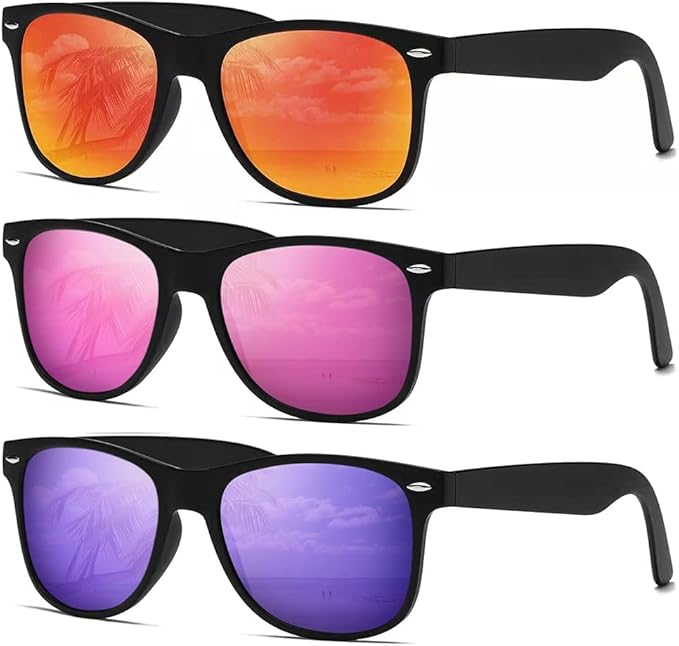 DEMIKOS Sunglasses Men Polarized Sunglasses for Mens Womens Retro Mirror Lens for Driving Fishing UV Protection