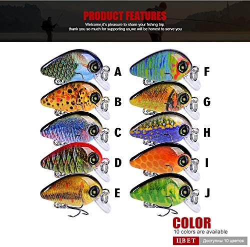 Mini Crankbait Fishing Lures Kits Swimbait Wobbler Hard Baits for Bass Trout Pike Freshwater and Saltwater 10pc-20pc/pack