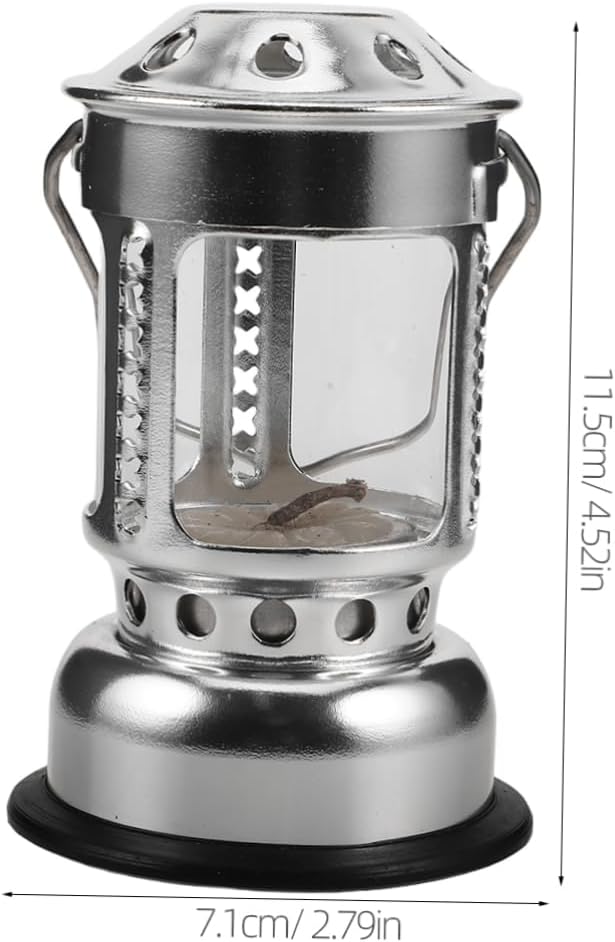 BESPORTBLE Stylish Silver Candle Lantern Aluminium Alloy Camping Light for Night Fishing Outdoor Activities Easy to Hang Portable Candle Lamp for Versatile Use
