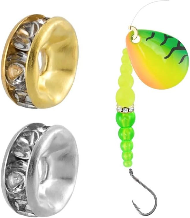 200pcs Fishing Bead Wedding Spinner Ring for Trolling Rig Walleye Rig Trout Lure Bait Inline Spinners Lure Making Supplies Bass Angler Gift