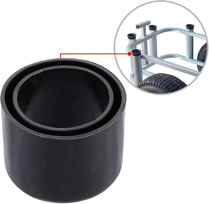 8 Pcs Black Rubber Fishing Rod Holder Tube Insert Protector, Fit 2" Tube(50mm to 51mm)