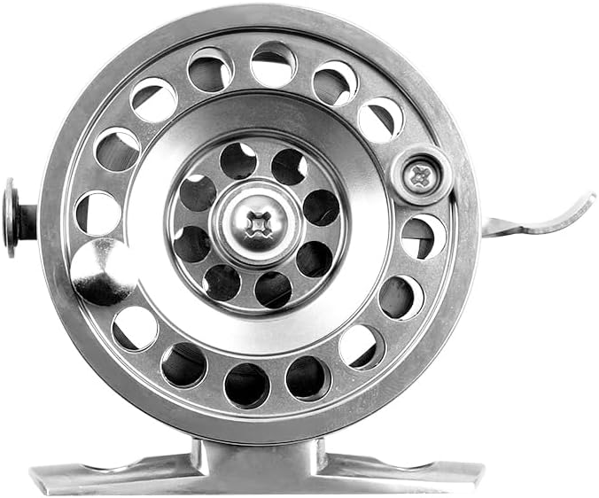 Winter Fly Fishing Reel 52g(1.83oz) All Metal Left Hand 5cm(1.95inch) Ice Fishing Wheel Carp Fishing Accessories for Freshwater Saltwater