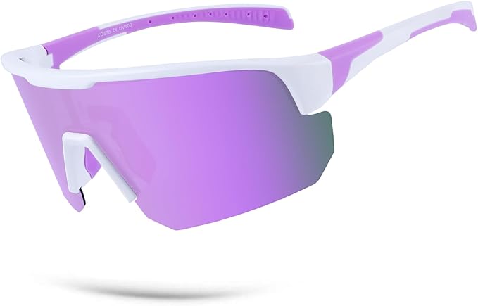 BangLong Lightweight Polarized Sports Sunglasses for Men Women, UV400 Protection Wrap-Around Sunglasses for Running Cycling