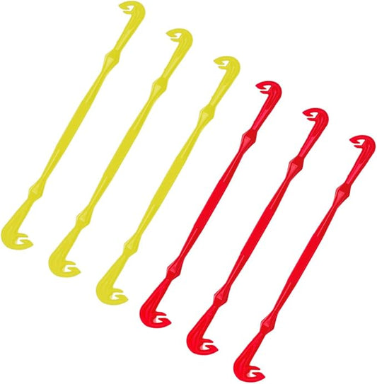 Loop Tyer - Hook Loop Tyer for Fishing - Plastic Fishing Line Knot Tying Tool, 3 Pcs Yellow & 3 Pcs Red
