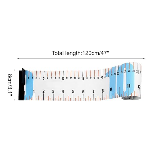 Fishing Ruler, 47"/120cm Waterproof PVC Fish Size Measuring Tool with Enlarged Numbers at 10cm Intervals for Outdoor Fishing