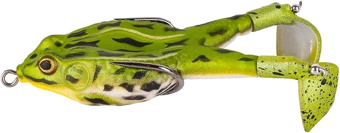 Topwater Frog Lures Fishing Lures, Soft Frog Fishing Bait Freshwater & Saltwater Floating Bait with Weedless Hooks, Bass Trout Musky Pike Lures Kit Fishing Accessories (DG9013-3.54" 0.46oz)