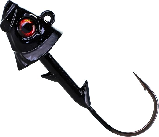Reaction Tackle Swimbait Jig Head/Weighted Hooks for Saltwater and Freshwater/Realistic Fish Head (5 Pack)