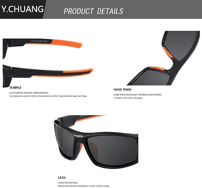 Polarized Camo Sunglasses for Men Women Fishing Sports Outdoor UV Protection Glasses