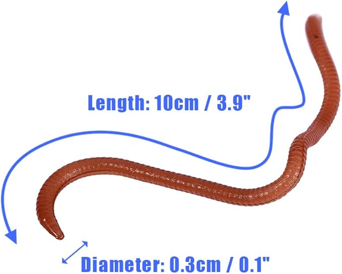 Joyzan Fishing Bait, Soft Lure Trout Worm Fake PVC Earthworm Bass Artificial Lures Kit Faux Trick Toy Drop Shot Bloodworm Grub Stickbaits Realistic Tackle Lifelike Shaped Stretchy Fresh Water 18PCS