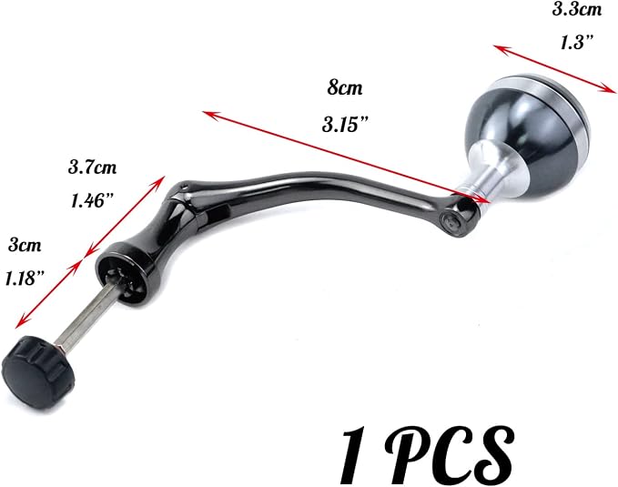 Crapyt Silver Fishing Reel Handle Knob Arm Grip Part Wheel Grasp Replacement Power Handle Spinning Crank Handle Rotary Knob Metal 1 PCS Tackle Wheel Ball Shake
