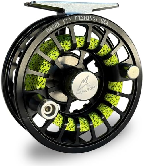MAVRK USA Fly Fishing Reel | Large Arbor Closed Cage & Micro Reels | Euro Nymph & Floating Line | Ultra Lightweight, High Capacity, CNC Machined, Smooth Drag System