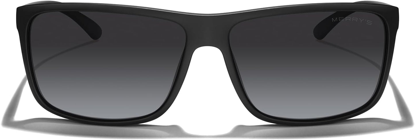 MERRY'S Rectangular Polarized Sports Sunglasses for Men Women Cycling Driving Fishing UV400 Protection S8225