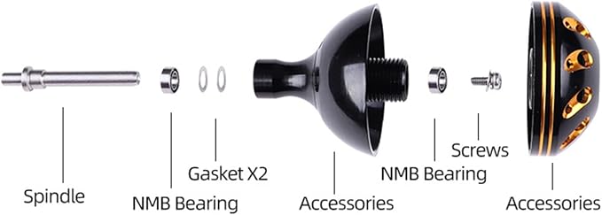 Aluminum Alloy Reel Handle Knob, 3 Sizes Replacement for Fishing Reels, Rust-Resistant
