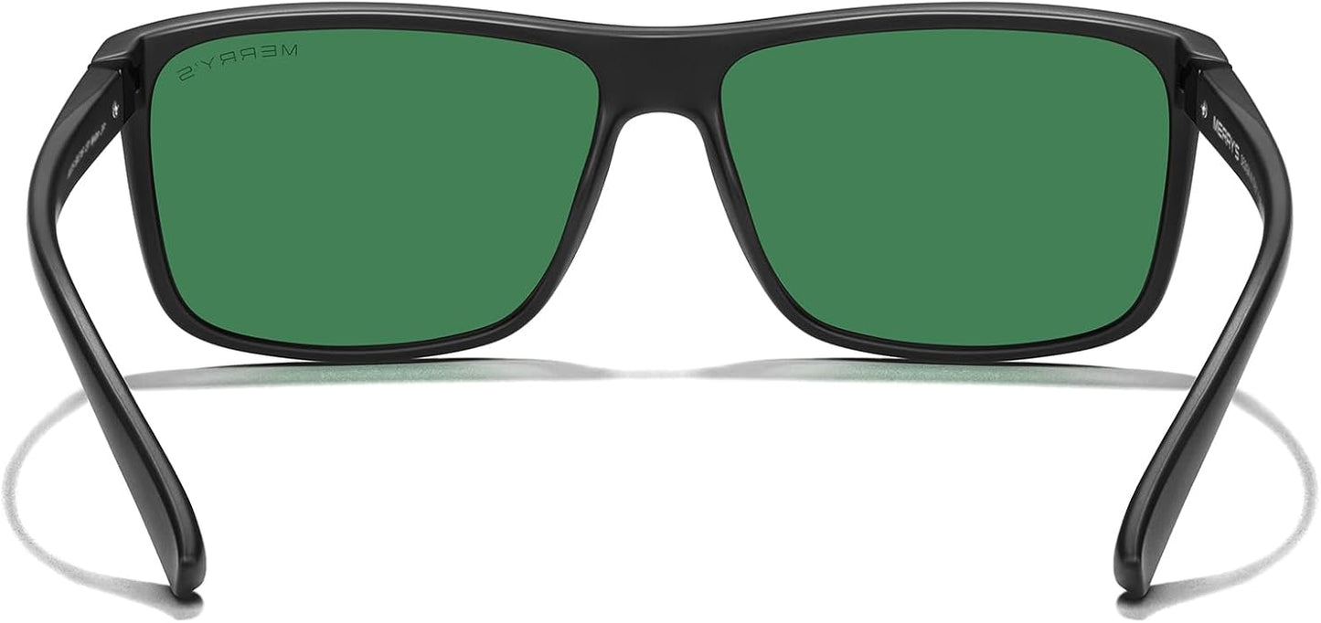 MERRY'S Rectangular Polarized Sports Sunglasses for Men Women Cycling Driving Fishing UV400 Protection S8225