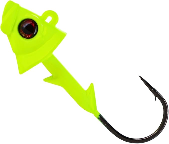 Reaction Tackle Swimbait Jig Head/Weighted Hooks for Saltwater and Freshwater/Realistic Fish Head (5 Pack)