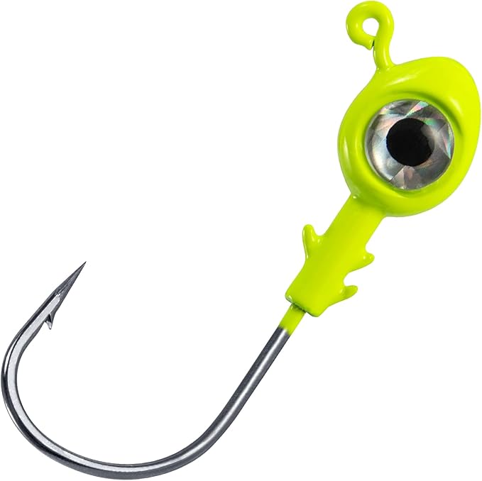 Dr.Fish 10 Pack Fishing Eyes Jigs 3D Eyes Trout Heads Bass Hook Saltwater Swimbait Jig Heads Freshwater Walleye Redfish Striper