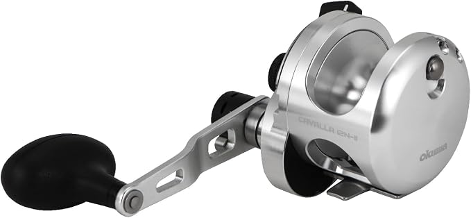Okuma Cavalla 2-Speed Lever Drag Reel - Machined Aluminum Frame, Carbonite Drag System, Corrosion Resistant Saltwater Fishing Reel
