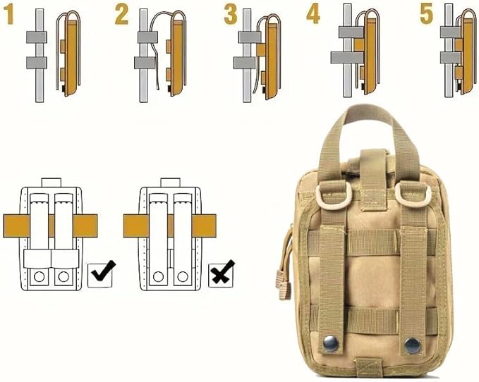 Universal IFAK Trauma First Aid Kit Molle Pouches Emergency Survival Kit Suitable for Home, car, Travel, Camping, Hiking, Sports, Outdoor Emergencies-Quick Response First Aid Essentials(CP)