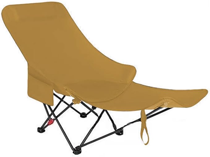 Portable Lightweight Compact Camping Foldable Chair with Carry Bag for Hiking Fishing Beach (Khaki 1)