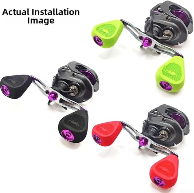 EVA Fishing Reel Knobs Compatible with for Daiwa DRT CQ200 Tatula 300For for Antares for Exsence for Stradic, Modified Giant Thunder Strong Handle Grips with Bearings and Hex Wrench