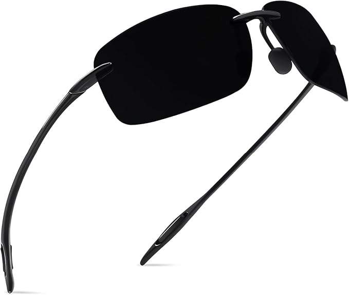 JULI Sports Sunglasses for Men Women Tr90 Rimless Frame for Running Fishing Golf Surf Driving MJ8009