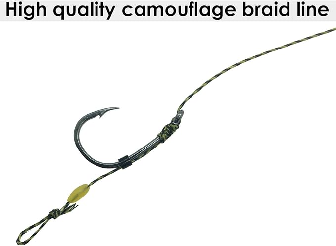 YOTO 24PCS-Carp-Fishing-Hair-Rigs,Carp Fishing Gear with Wide Gape Hook,Zig Rigs Carp Fishing Kit with Carp Accessories