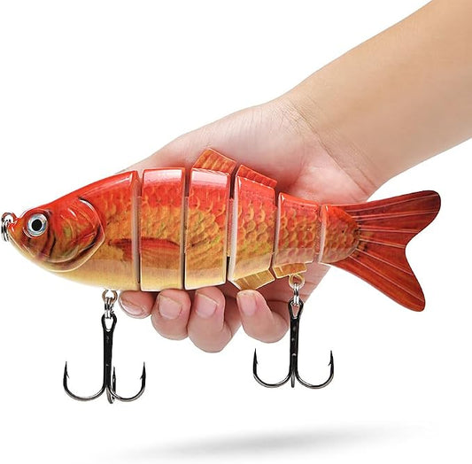 Large Multi Jointed Fishing Lures Bait,Big Giant Fishing Bass Lures,Crankbaits Swimbaits with Treble Hook