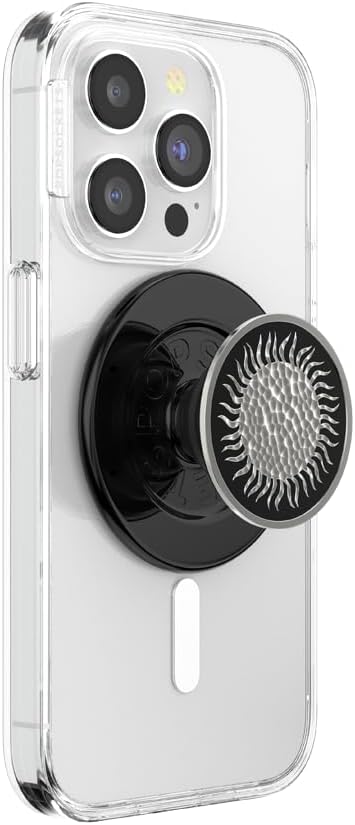 PopSockets Phone Grip for MagSafe, Magnetic Holder, Phone Stand, Black - Hammered Sun Black