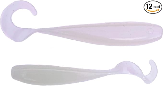 A.M. Fishing Curly Tail Jerkshad 3 Inch Soft Baits Garlic Infused,– 12 Pack – Saltwater & Freshwater Fishing Lures for Bass, Redfish, Snook, and Trout